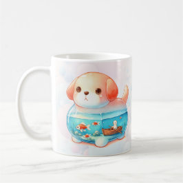 Aquatic Whimsy Dog-Shaped Coffee Tasse