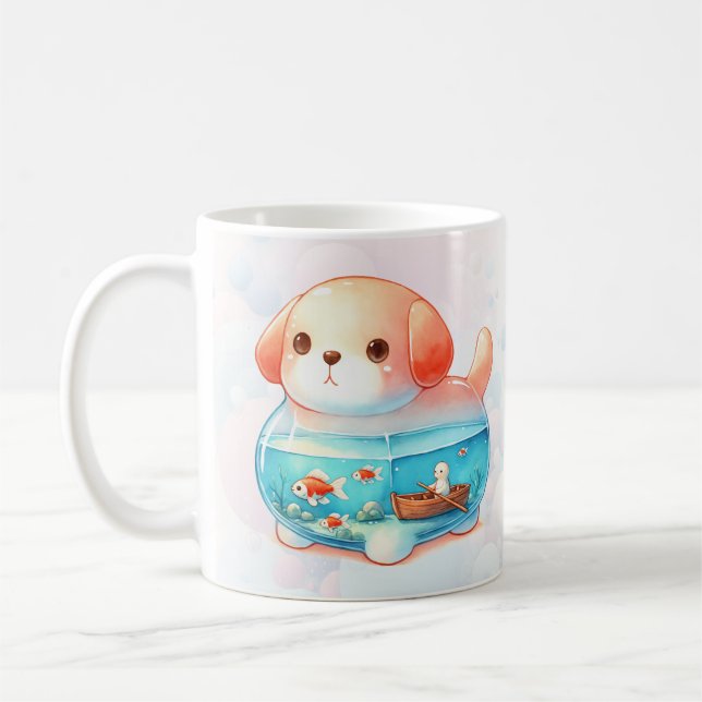 Aquatic Whimsy Dog-Shaped Coffee Tasse (Links)