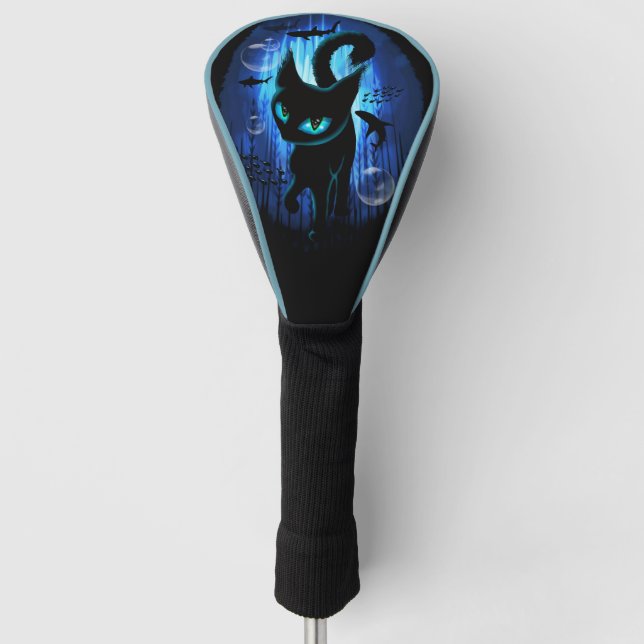 Aquaticat - surreale Katze im Tiefsee Golf Headcover (Vorderseite)