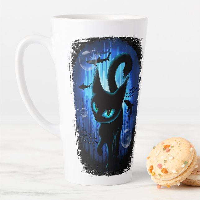 Aquaticat - surreale Katze im Tiefsee Milchtasse (Beispiel)
