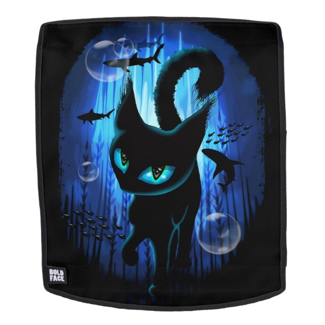 Aquaticat - surreale Katze im Tiefsee Rucksack (Abnehmbare Front)