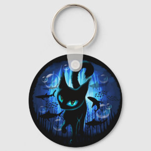 Aquaticat - surreale Katze im Tiefsee Schlüsselanhänger