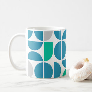 Aquatische Fliesen aus der Mitte des Jahrhunderts Kaffeetasse