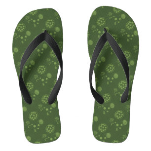 Aquatische Grünalgen-Punktmuster Flip Flops