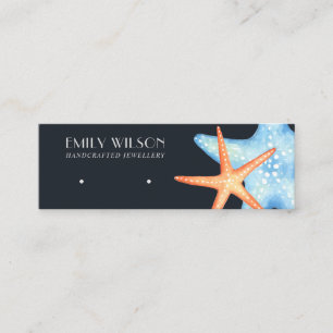 AQUATISCHER STAR FISH NAVY STUD OARRING DISPLAD CA MINI VISITENKARTE