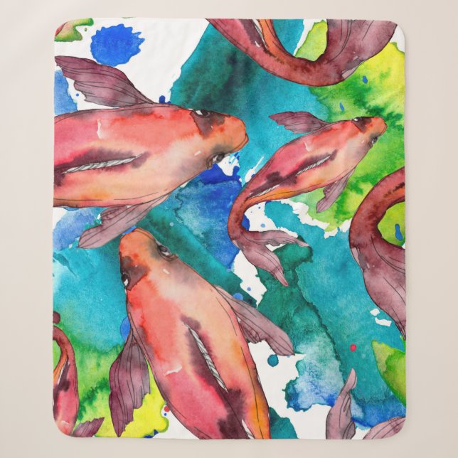 Aquatisches Set. Rotes Meer und exotische Fische i Sherpadecke (Vorderseite)
