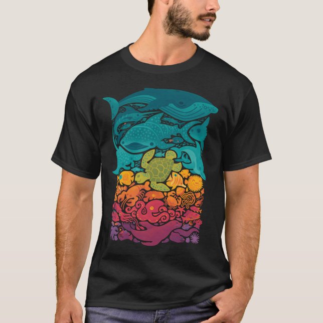 Aquatisches Spektrum : Hellblau T-Shirt (Vorderseite)