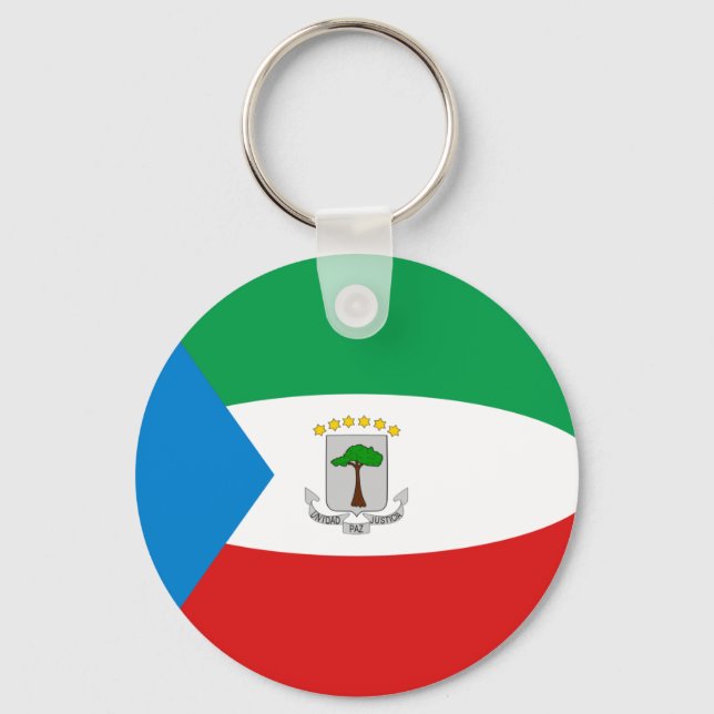 Äquatoriale Guinea Fisheye Flag Schlüsselanhänger (Vorderseite)