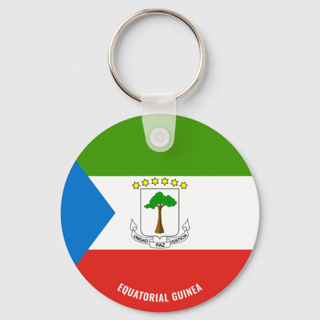 Äquatoriale Guinea Flag Charming Patriotic Schlüsselanhänger (Vorderseite)