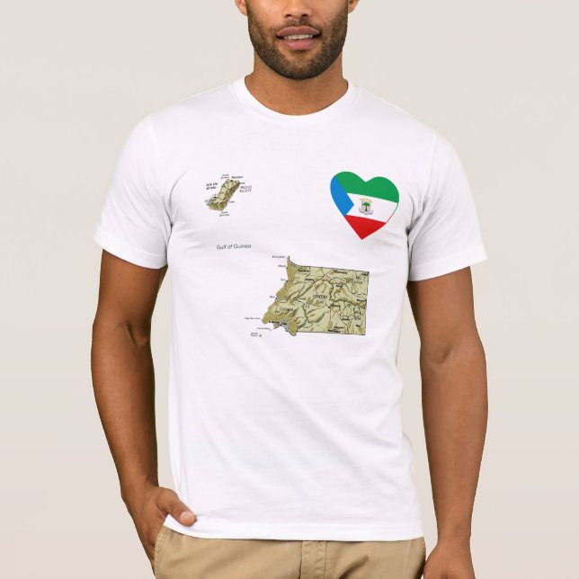 Äquatoriale Guinea - Flag Herz und Karte T - Shirt (Vorderseite)