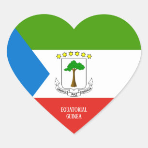 Äquatoriale Guinea Flag Splendid Patriotic Herz-Aufkleber