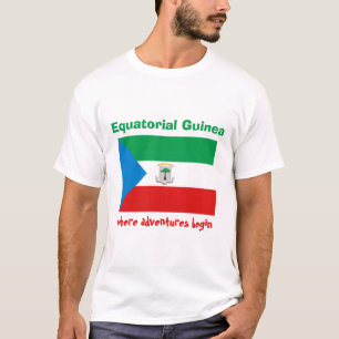 Äquatoriale Guinea-Flagge + Karte + Text-T - Shir T-Shirt