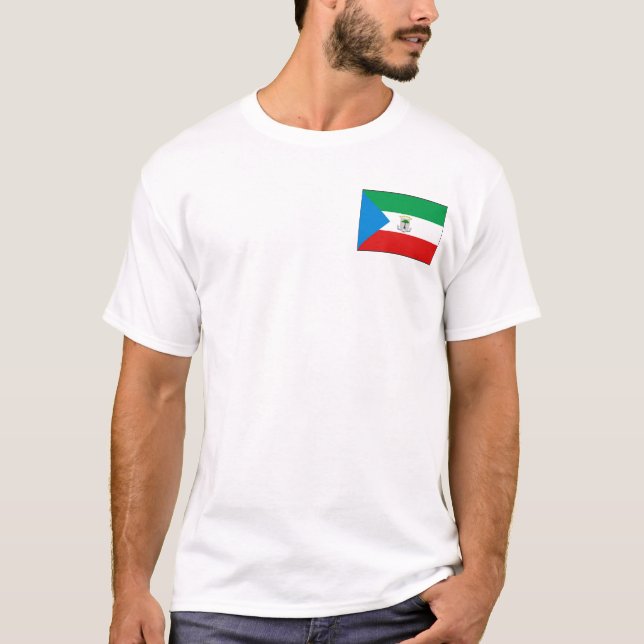 Äquatoriale Guinea-Flagge und Karten-T - Shirt (Vorderseite)