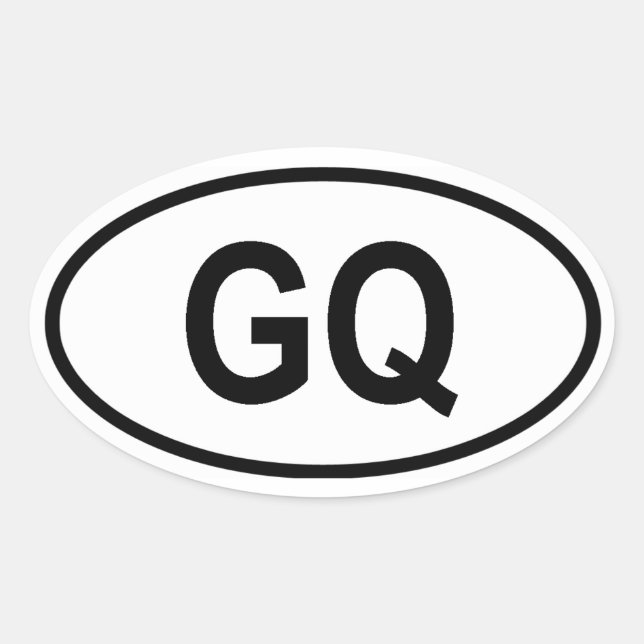 Äquatoriale Guinea "GQ" Ovaler Aufkleber (Vorderseite)