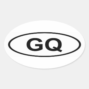 Äquatoriale Guinea "GQ " Ovaler Aufkleber
