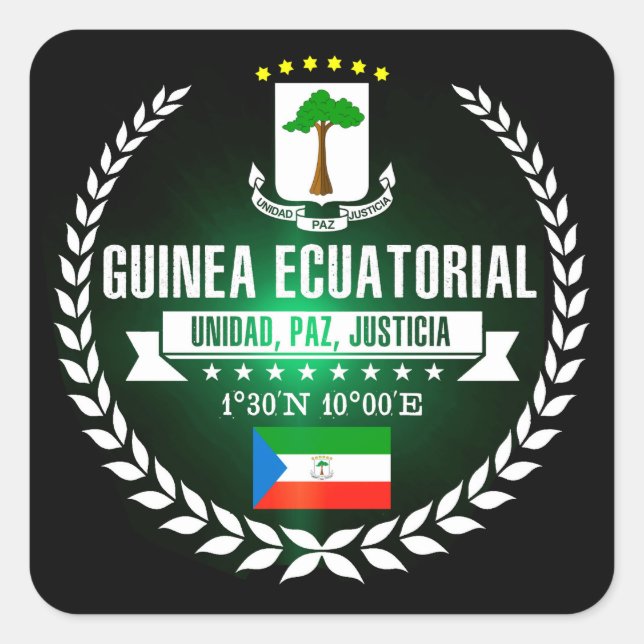 Äquatoriale Guinea Quadratischer Aufkleber (Vorderseite)