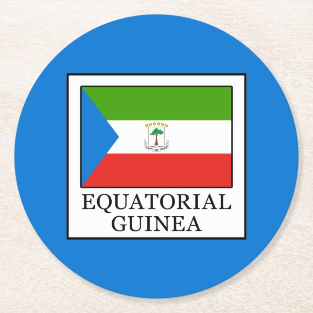 Äquatoriale Guinea Runder Pappuntersetzer (Vorderseite)