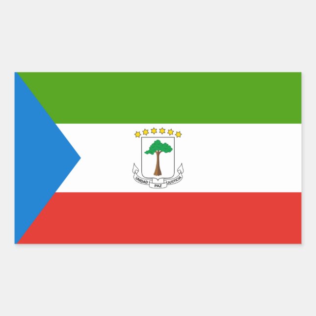 Äquatoriale guineische Flagge, Flagge äquatorialer Rechteckiger Aufkleber (Vorderseite)