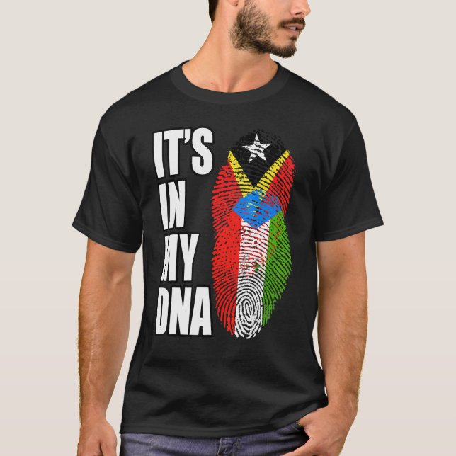 Äquatoriale guineische und timorische DNA-Fahne T-Shirt (Vorderseite)