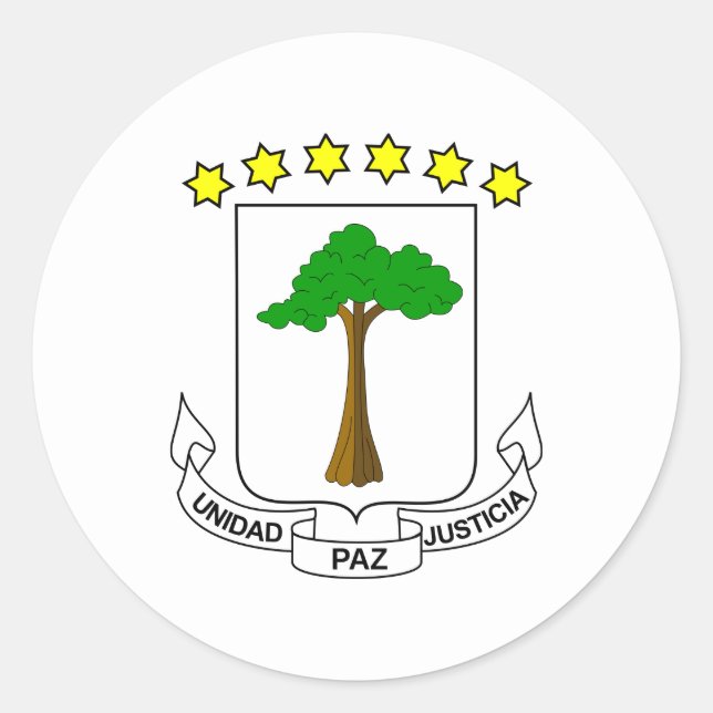 Äquatoriale guineische Wappen Runder Aufkleber (Vorderseite)