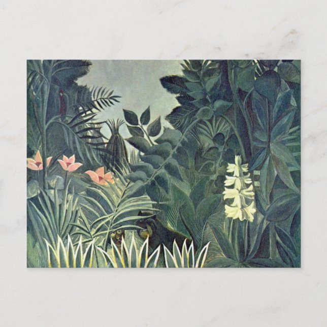 Äquatorialer Dschungel von Henri Rousseau Postkarte (Vorderseite)