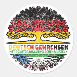 Äquatoriguinea Deutsch Deutschland Wurzel Runder Aufkleber