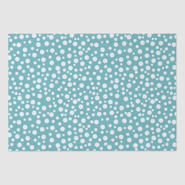 Aquaweiße Confetti-Punkte Seidenpapier (Vorderseite)