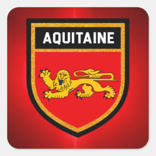 Aquitaine-Flagge Quadratischer Aufkleber
