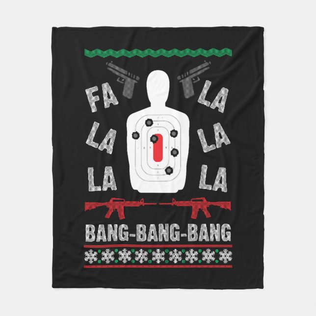 AR15 Gun Point Ugly Weihnachts-Sweater Geschenk Fleecedecke (Vorderseite)