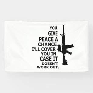 AR15, M16, 2. Änderung gibt FRIEDEN EINE CHANCE Banner