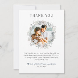 *~* AR16 QR Foto Elegant Floral Wedding Dankeskarte