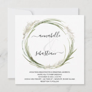 *~* AR21 QR UAWG Pampas Grass WEDDING Einladung