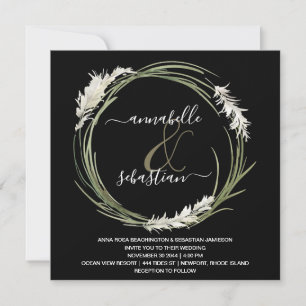 *~* AR21 UAWG Pampas Grass QR KRIEGWEDDING Einladung
