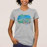 ** AR23 Monet Lily Pad Pond Painting Gray T - Shir T-Shirt<br><div class="desc">GRAU / GRAY FRAUEN's KURZE SLEEVE Classic Monet und Wasser Lilienteich. Die Monet Lilies / Lotus sind rosa. Energetisch Enhanced Elegant Hübsche feminine Romantik Ephemera Floral Painting Artistic Einzigartige Kreative Moderne und Romantisches Vintages Design. (SEARCH AR23 für ähnliche Designs) Das ist ein Country Shabby Chic , Feminine Girly Design. Dieses...</div>