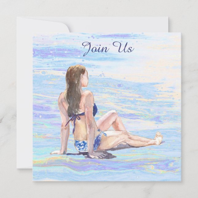 *~* AR29 Woman Beach Generic DIY JEDES EVENT Party Einladung (Vorderseite)