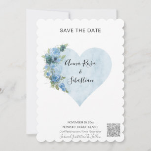 *~* AR6 QR Blaue Rose Herzschlag SPEICHERN Einladung