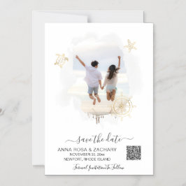 *~* AR6 Save the Date QR Beach Wedding WEBSITE Magneteinladung