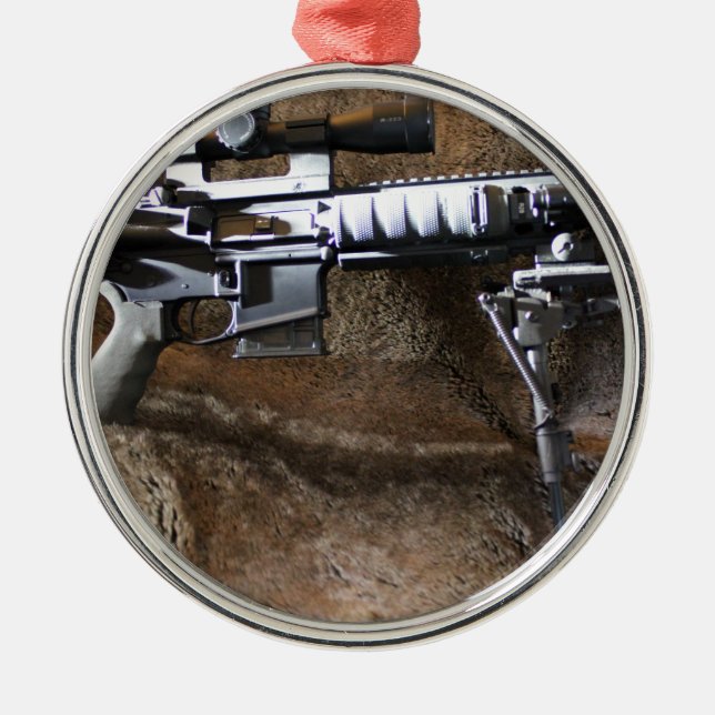 AR-15 taktisch Silbernes Ornament (Vorne)