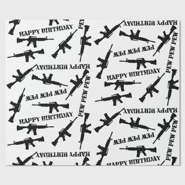 Ar-15 Themed Birthday Gift Wrap Geschenkpapier (Saum)