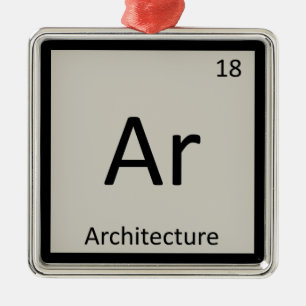 Ar - Architektur Chemie Periodensystem Symbol Ornament Aus Metall