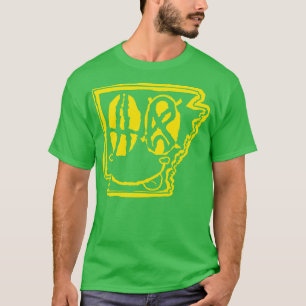AR Eyes Arkansas Grunge Lächeln Gesicht gelb T-Shirt