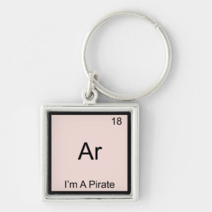 Ar - Ich bin ein Pirat Chemie-Element-Symbol Lusti Schlüsselanhänger