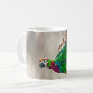 Ara, bekannt für sein lebendiges Grün, Rot und Bla Kaffeetasse