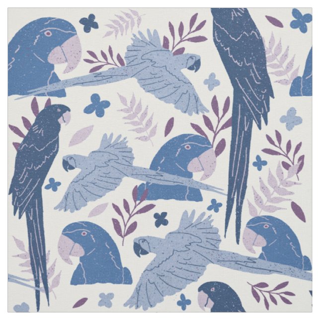 Ara Parrot Blaurosa tropisches Muster Stoff (Muster)