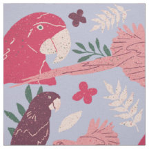 Ara Parrot Pink Burgund tropisches Leaf Muster
