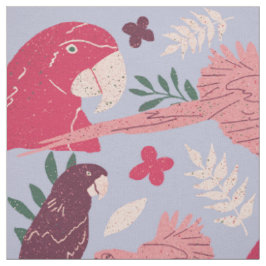 Ara Parrot Pink Burgund tropisches Leaf Muster Stoff