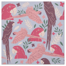 Ara Parrot Pink Burgund tropisches Leaf Muster