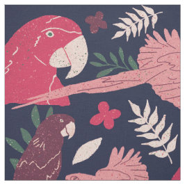 Ara Parrot Rotes Tropenmuster Stoff