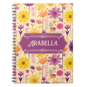 Arabella Cascading Modernes Blumenmuster Notizblock
