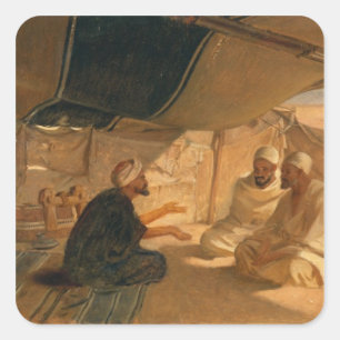 Araber in der Wüste, 1871 Quadratischer Aufkleber